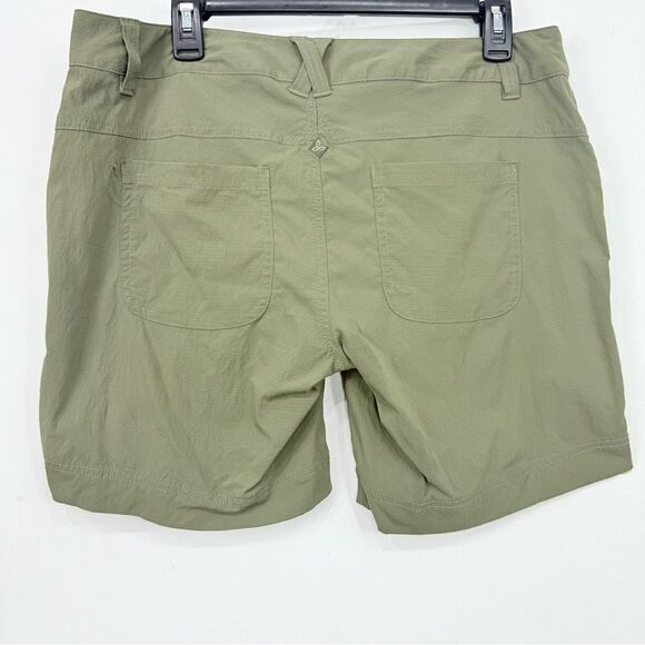PRANA Olive Green Nylon Quick Dry Activewear Outdoor Performance Shorts - Picture 9 of 16